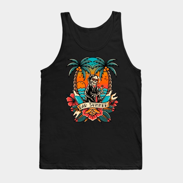 Summer skull Tank Top by ILLUSTRA.13